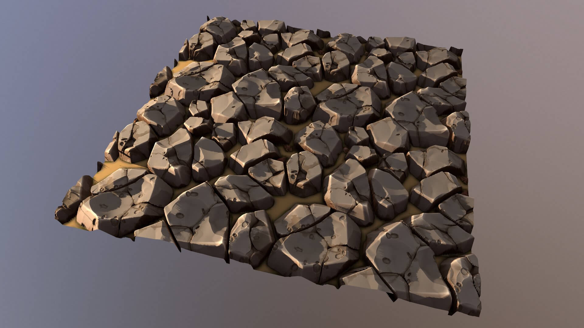 Stylized Cracked Stone Floor 4K Texture by