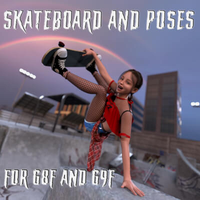 CSR - Skateboard and Poses for G8F and G9F by CaesarTheGreat