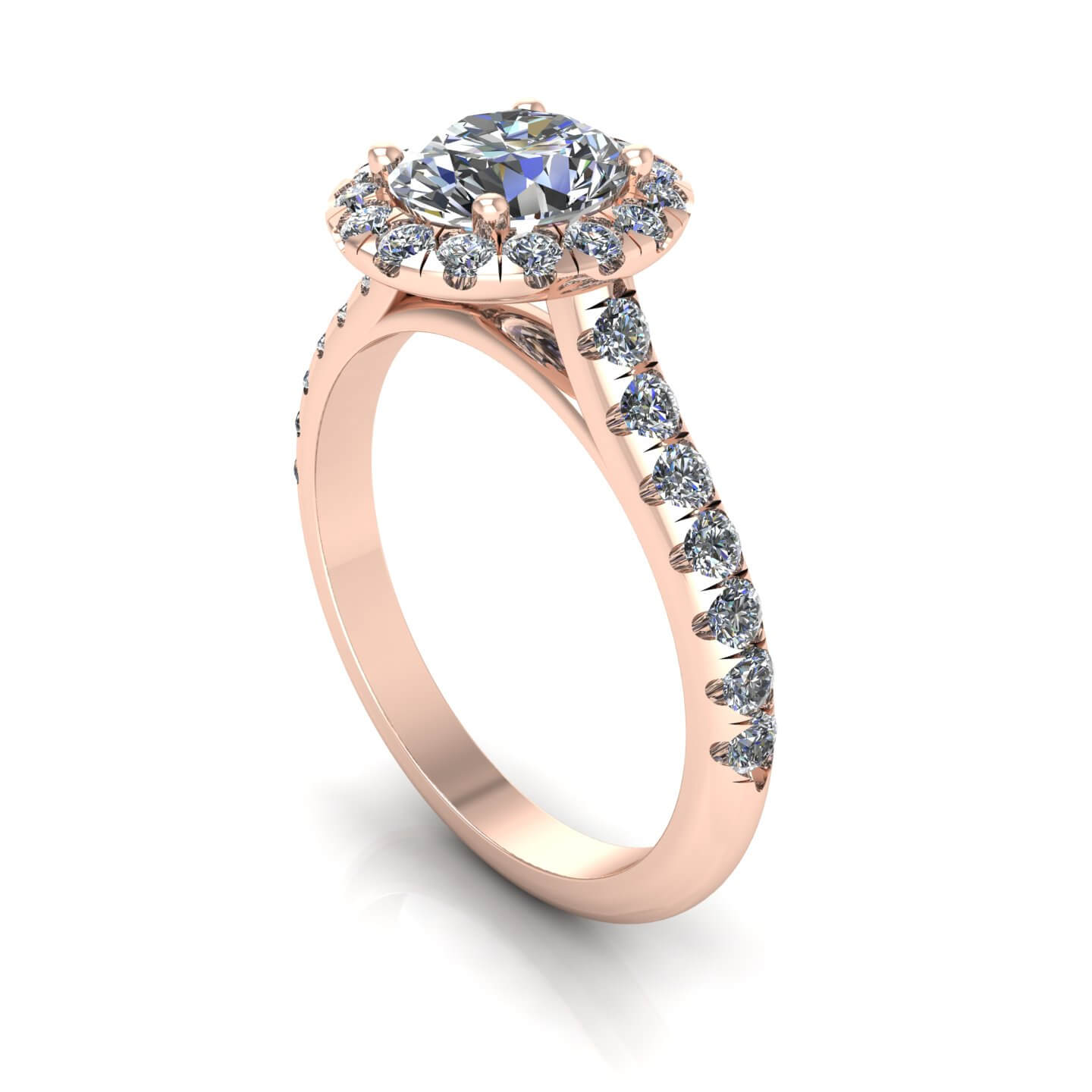Solitaire Pav Diamond Ring - 3D Model by calorano