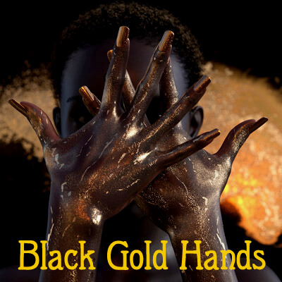 Black Gold Hands - Extravagant Body Art for Genesis Female 8 by Camouflage