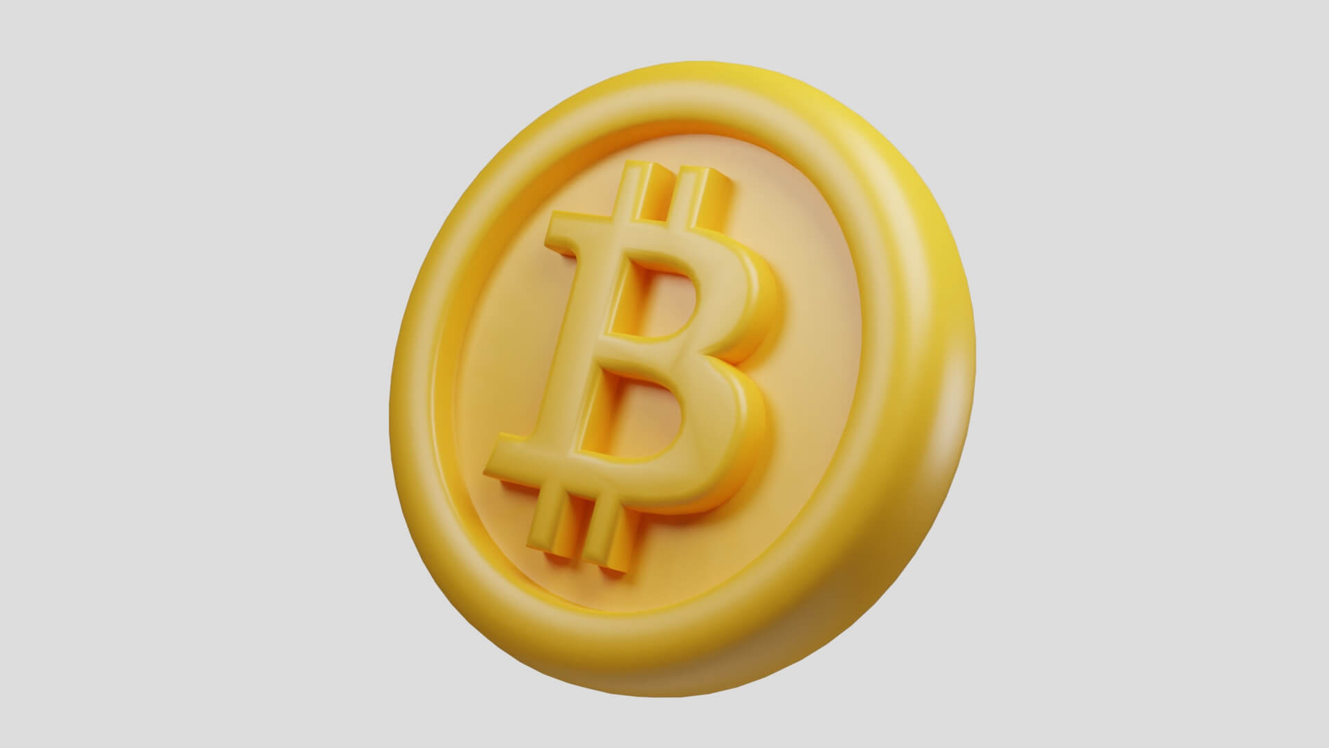 Bitcoin or BTC Gold Coin With Cartoon Style - 3D Model by cangbacang