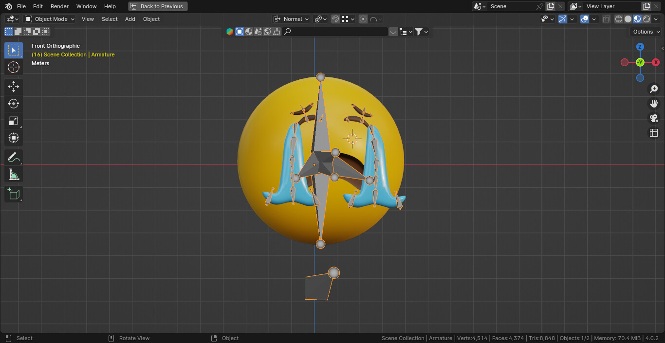 Crying Yellow Ball Emoticon Emoji or Smiley - 3D Model by cangbacang