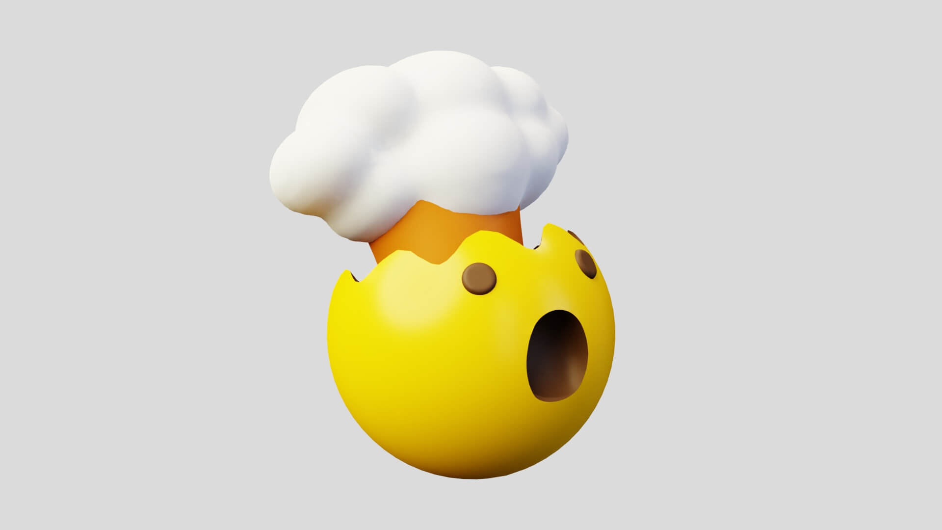 Exploded Head or Stress Emoticon Emoji or Smiley - 3D Model by cangbacang
