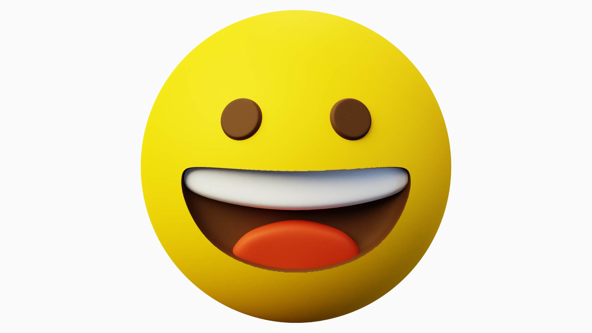Smile or Happy Yellow Ball Emoticon Emoji or Smiley - 3D Model by