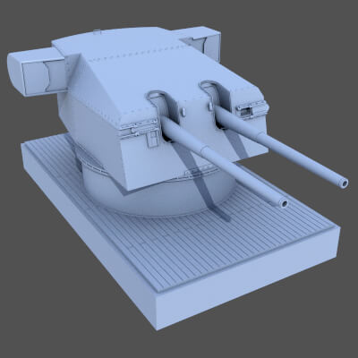 Bismarck 15cm Turret 02 - Commercial License - 1-72 Scale