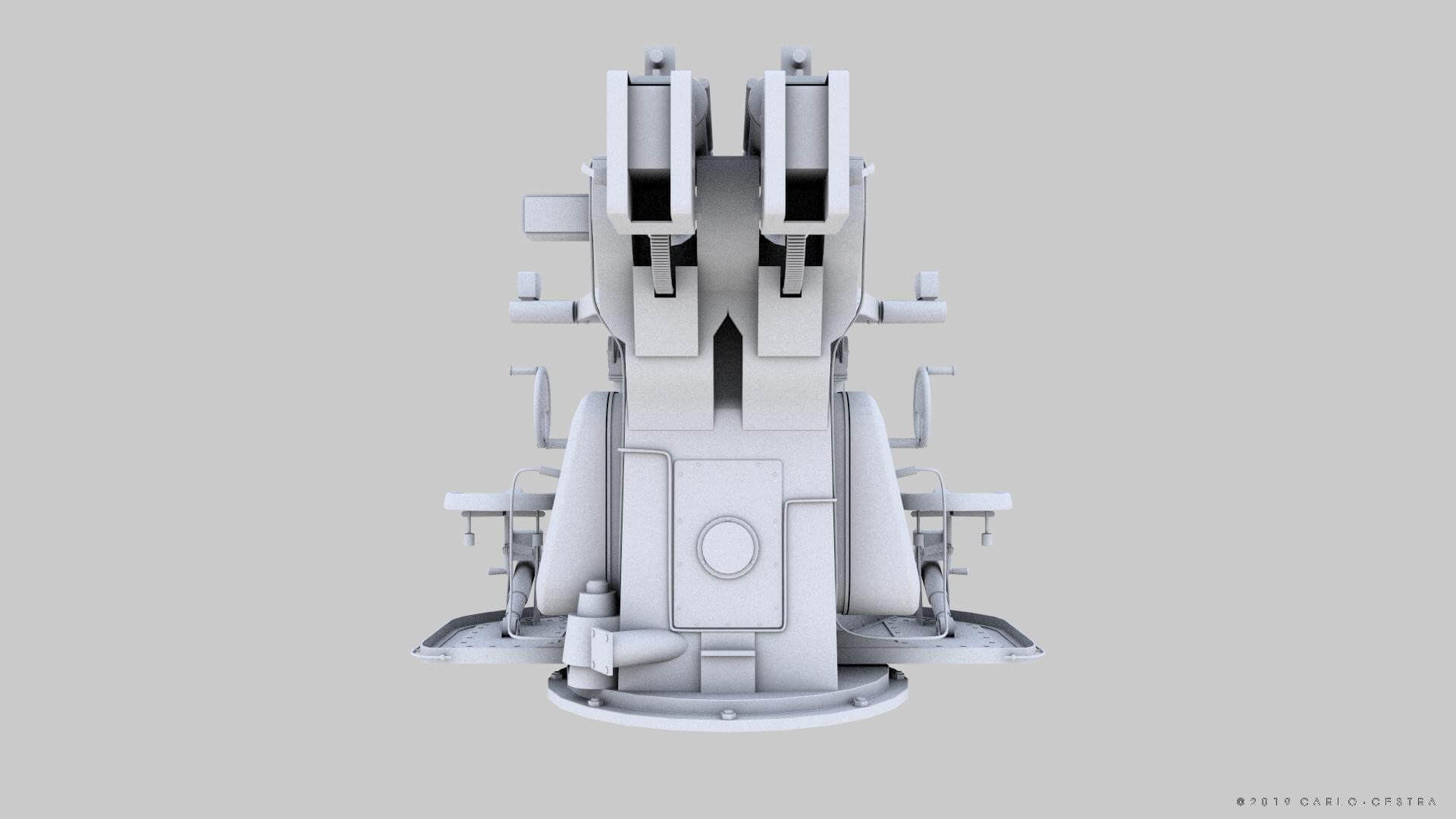 German 37mm SK C30 Antiaircraft Gun 3D Model by Carlo Cestra