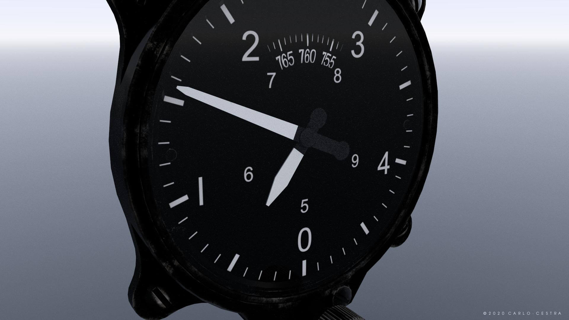 Japanese Altimeter Gauge 3D Model by Carlo Cestra