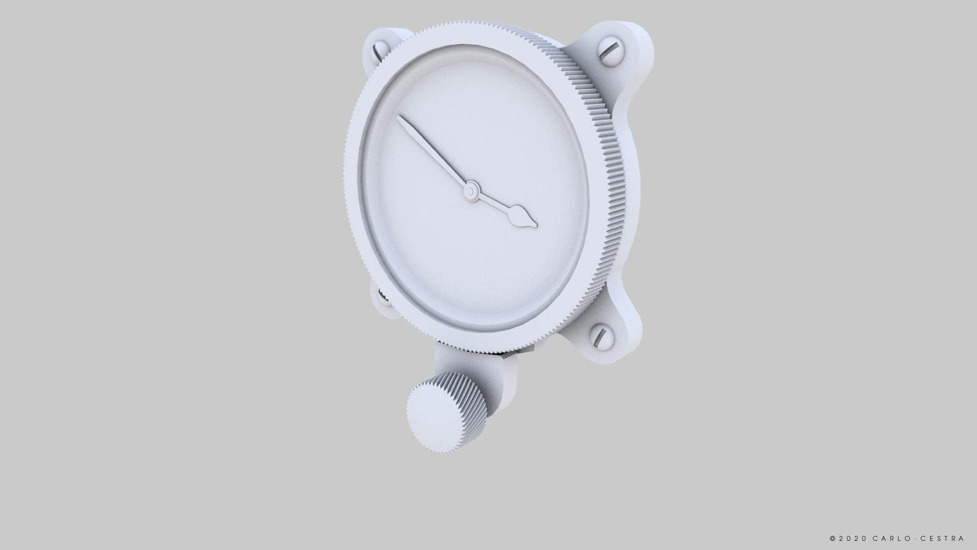 Japanese Clock Gauge 3D Model by Carlo Cestra