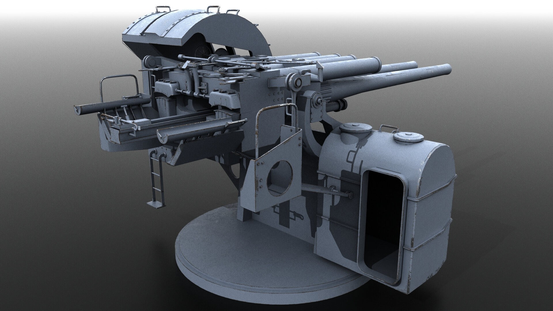 Japanese Type 89 AA gun - 3D Model by Carlo Cestra