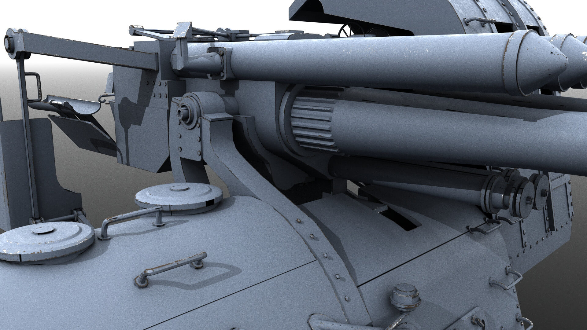 Japanese Type 89 AA gun - 3D Model by Carlo Cestra