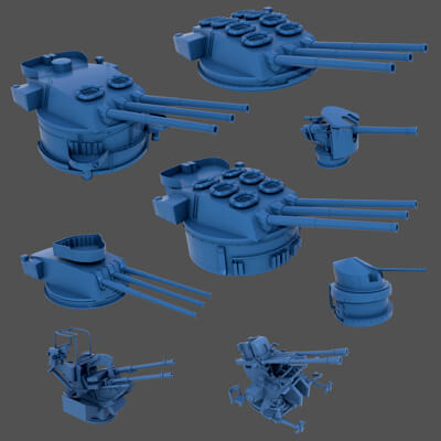 Littorio Class Artillery Kit Commercial License 1/200 Scale