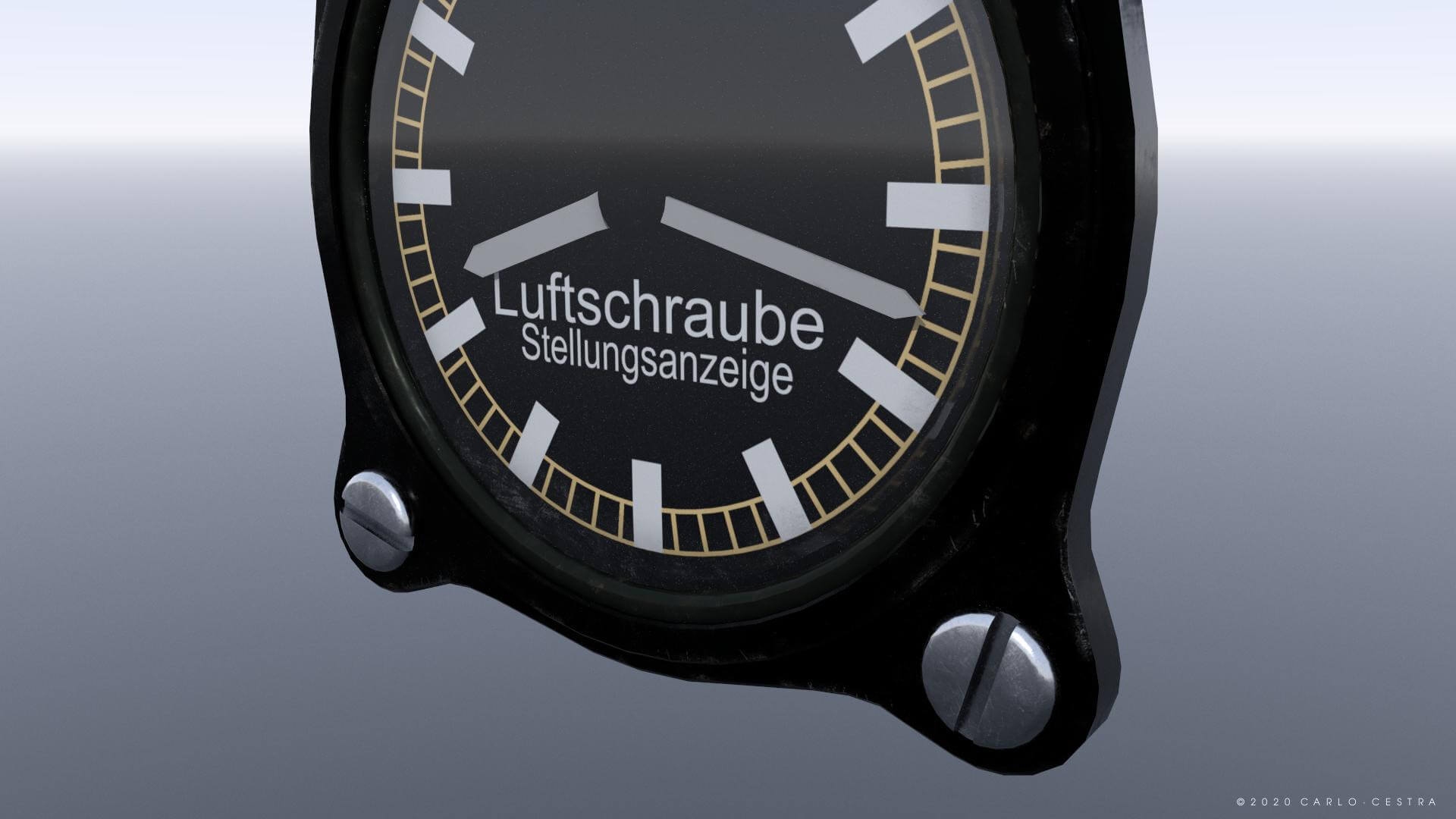 Luftwaffe Propeller Pitch Indicator 3D Model by Carlo Cestra