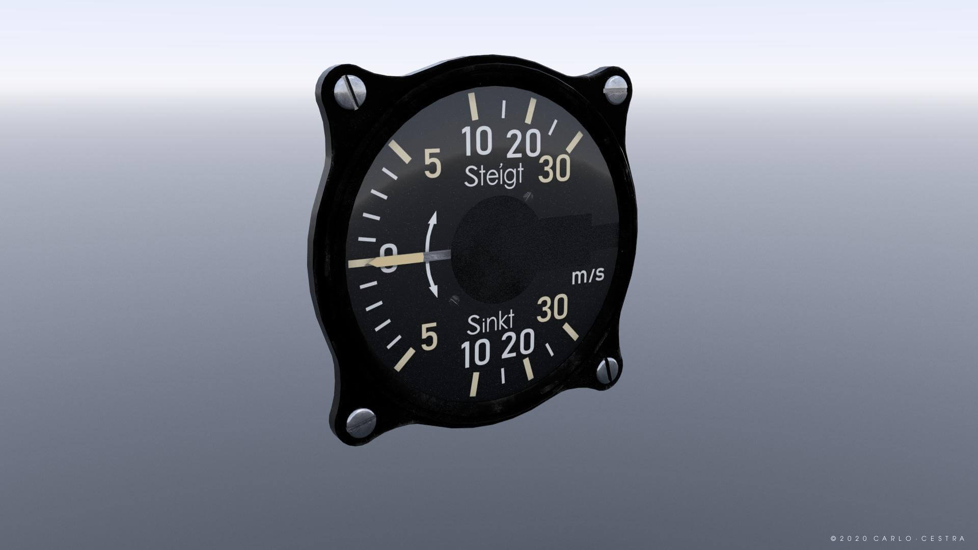 Luftwaffe Rate of Climb Indicator 3D Model by Carlo Cestra