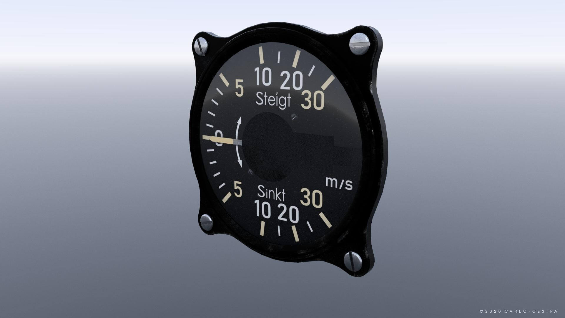 Luftwaffe Rate of Climb Indicator 3D Model by Carlo Cestra