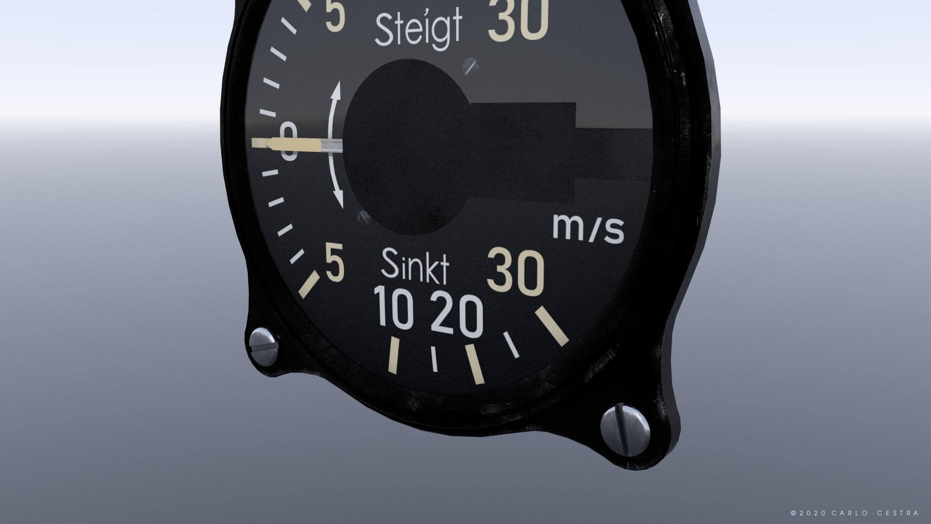 Luftwaffe Rate of Climb Indicator 3D Model by Carlo Cestra