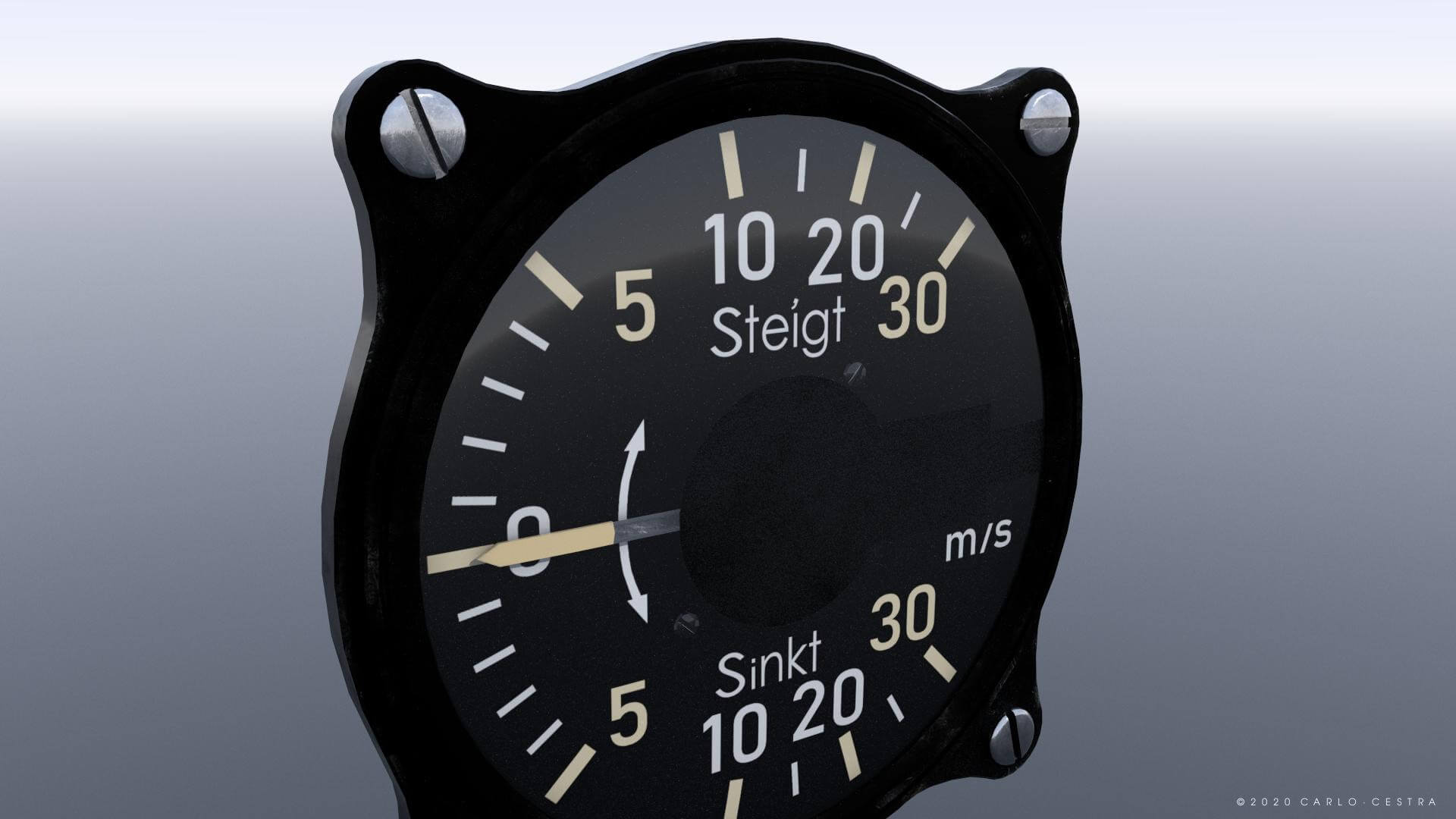 Luftwaffe Rate of Climb Indicator 3D Model by Carlo Cestra