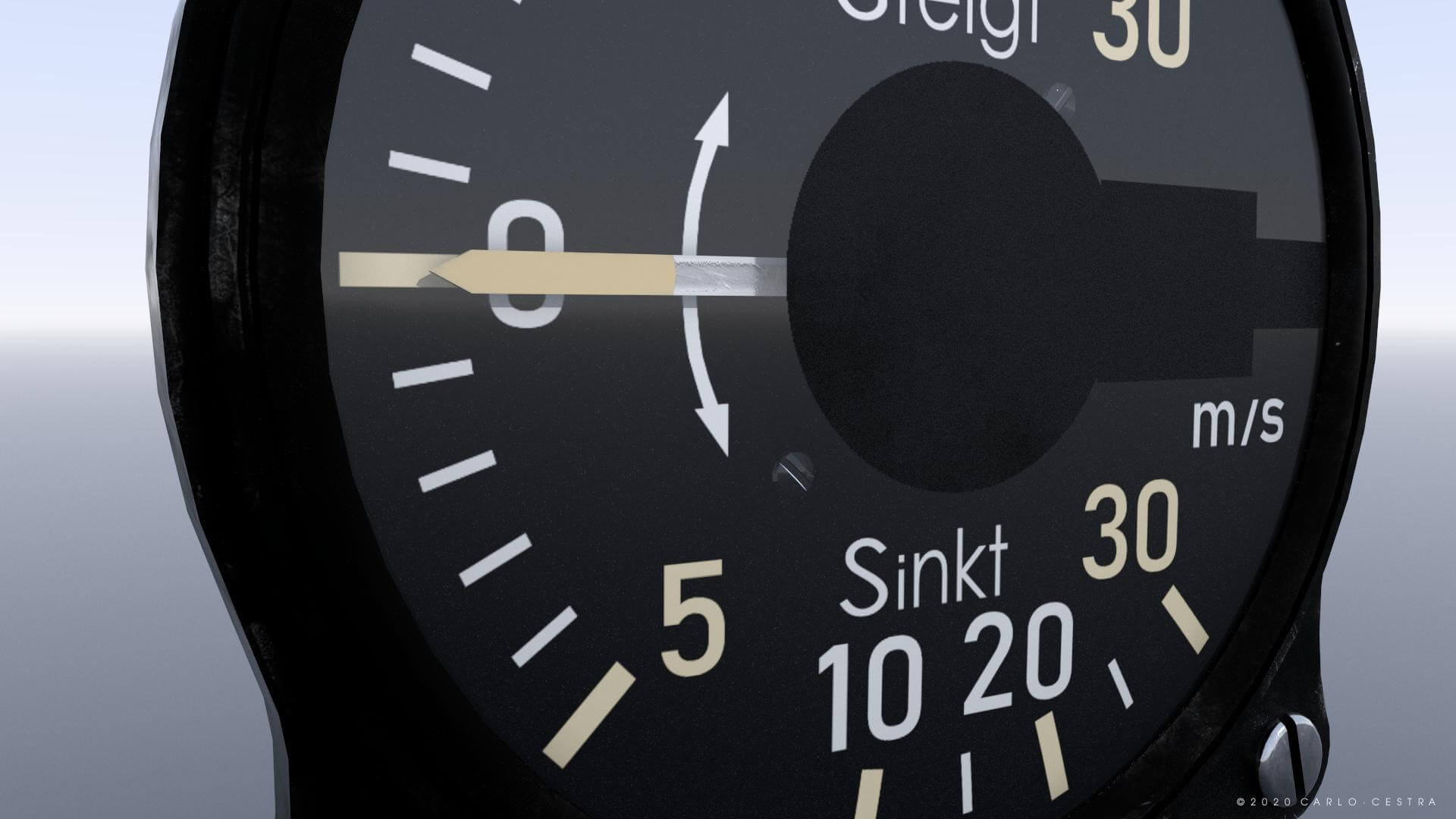 Luftwaffe Rate of Climb Indicator 3D Model by Carlo Cestra