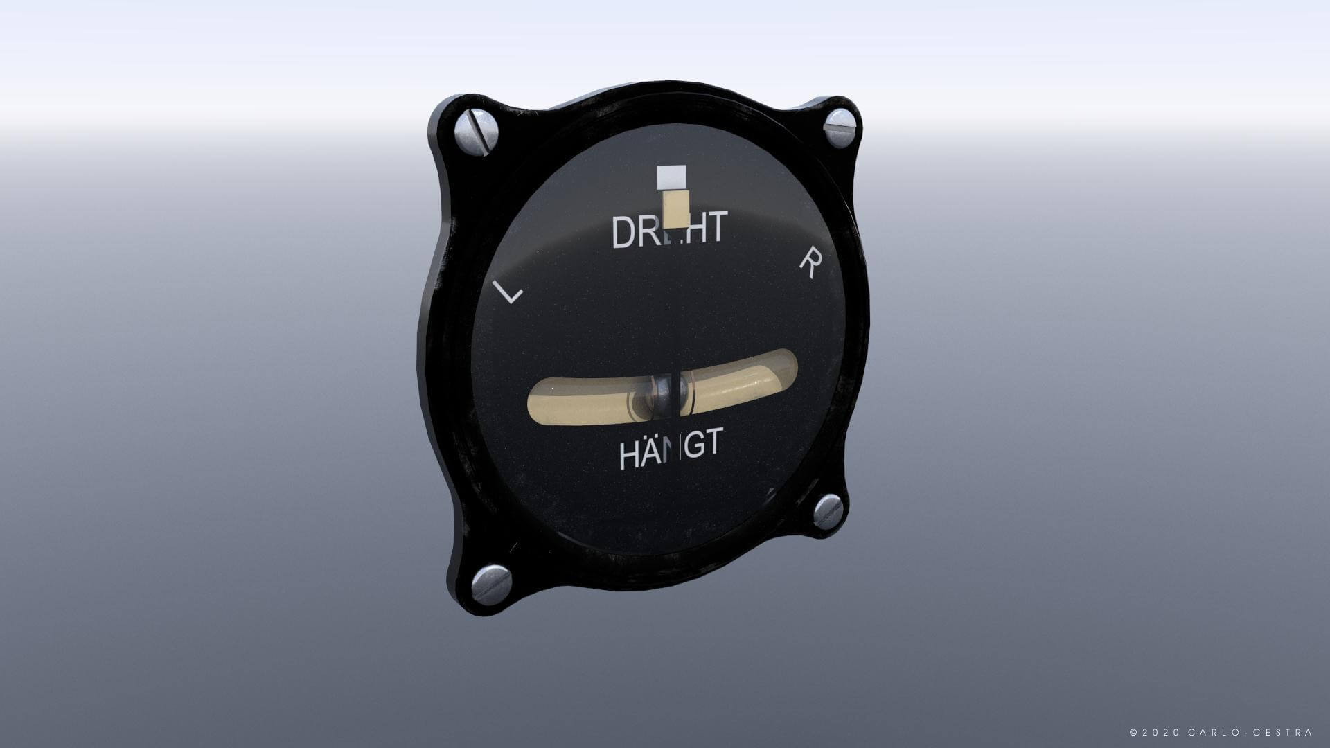 Luftwaffe Turn and Bank Indicator 3D Model by Carlo Cestra