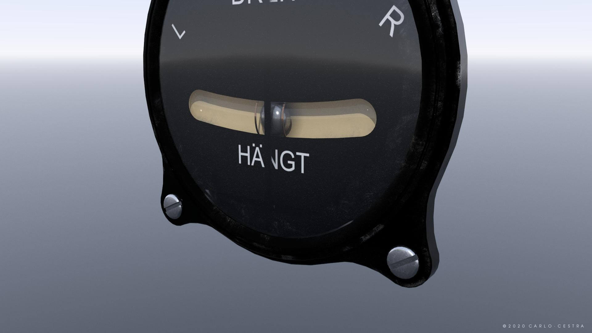 Luftwaffe Turn and Bank Indicator 3D Model by Carlo Cestra