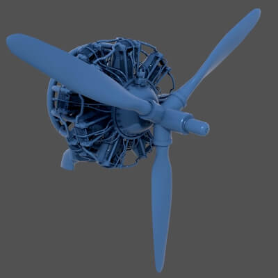 Radial Engine PW R1830 1/6 Scale Commercial License