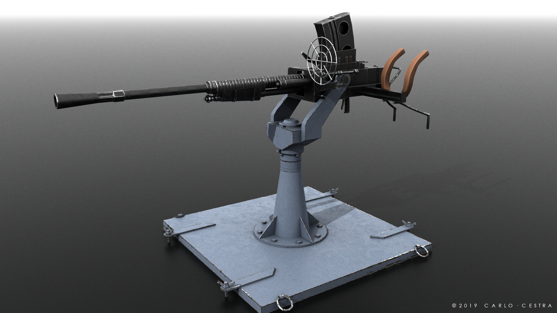 Type 96 25mm ATAA Japanese Single Gun 3D Model by Carlo Cestra