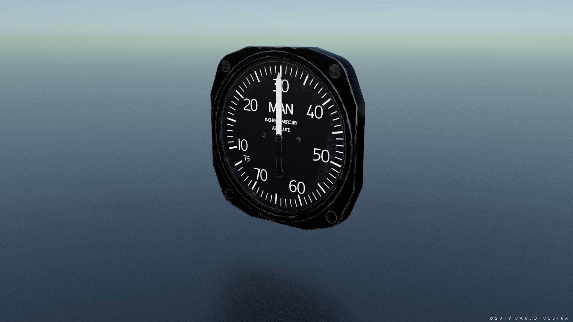 US Boost Gauge 3D Model by Carlo Cestra