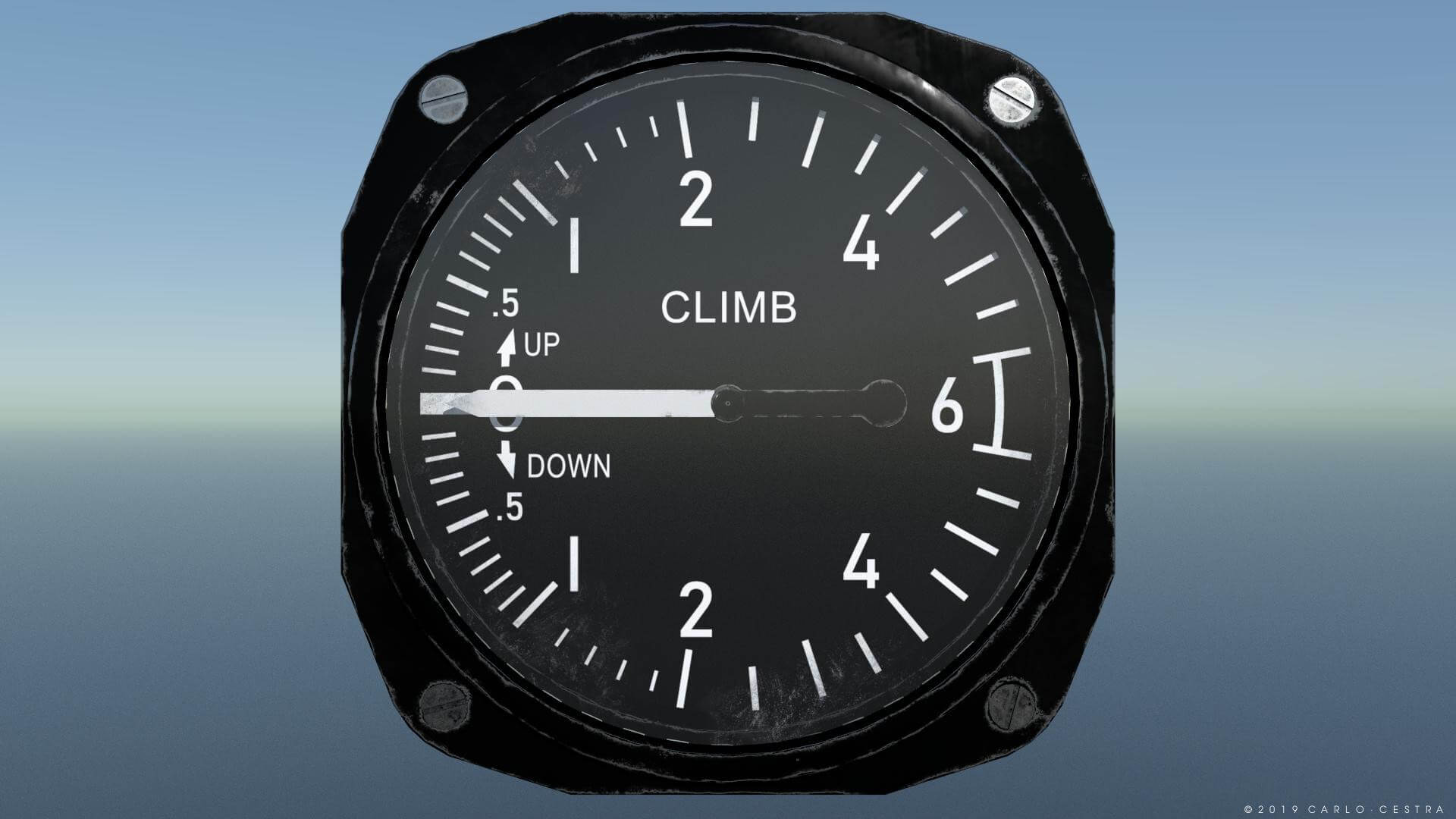 US Rate of Climb Indicator 3D Model by Carlo Cestra