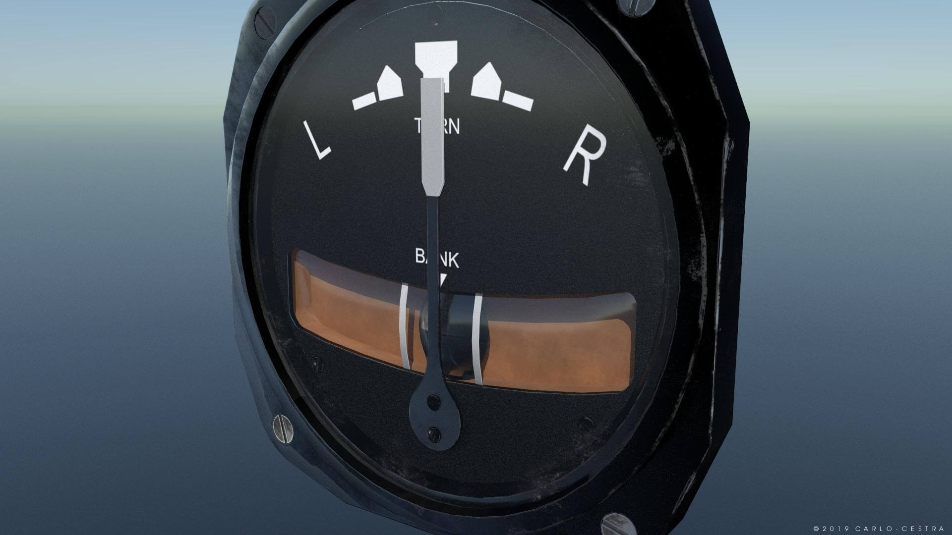 US Turn and Bank Indicator 3D Model by Carlo Cestra