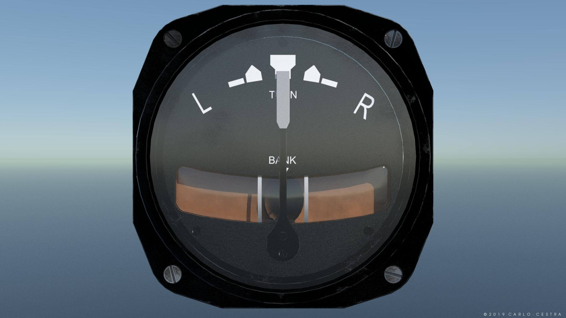 US Turn and Bank Indicator 3D Model by Carlo Cestra