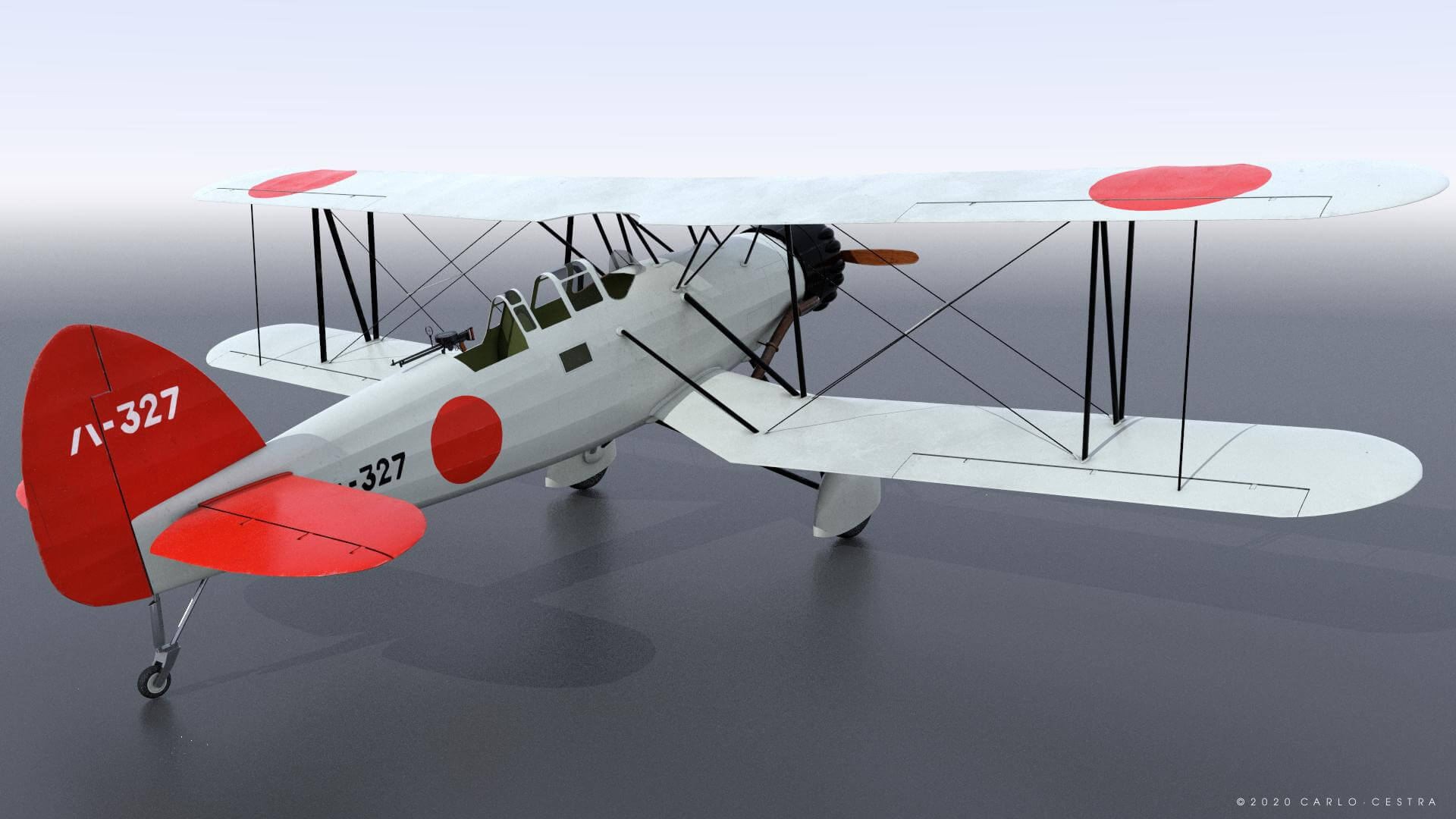 Yokosuka B4Y Ha-327 - Rigged 3D Model by Carlo Cestra