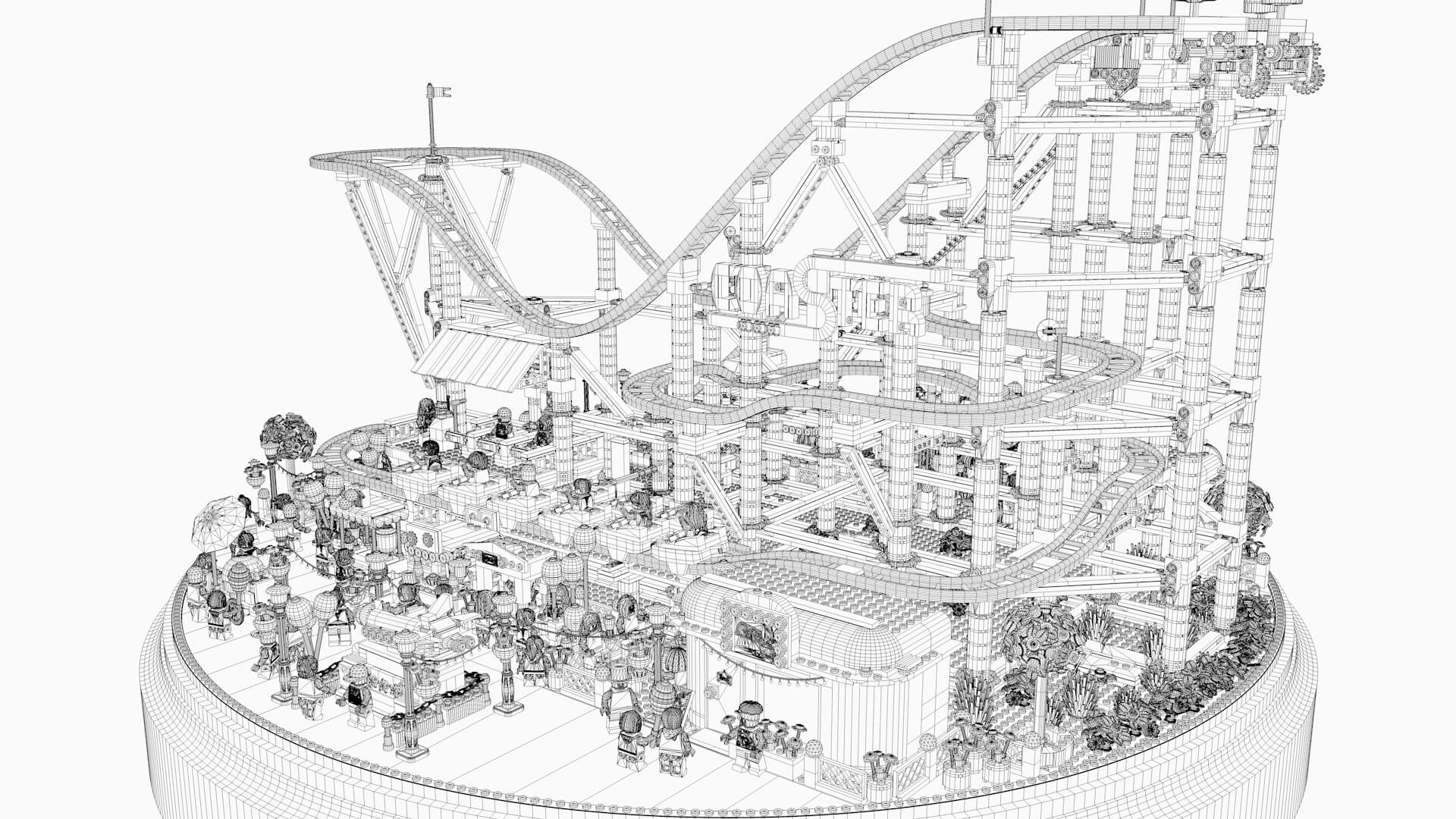 Lego Coaster Pattern LEGO Roller Coaster - 3D Model by cat007