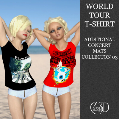 Additional Concert Mats with World Tour Tee-Shirt Set 03 by Causam3D