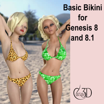 Basic Bikini for Daz Studio Genesis 8 and 8.1 Female