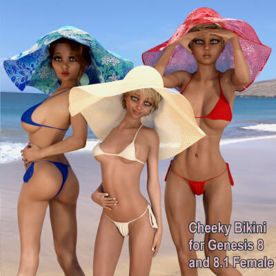 Cheeky Bikini for Daz Studio Genesis 8 and 8.1 Female by Causam3D