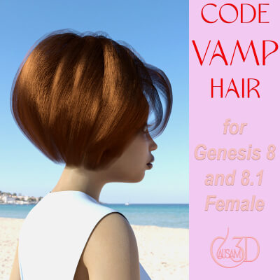 Code Vamp Hair for Genesis 8 and 8.1 Female by Causam3D
