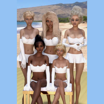 Debutante Bikini Swimwear for Daz Studio G8F and 8.1 Female