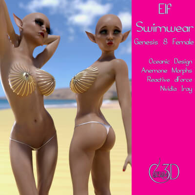 Elf Bikini for DAZ Studio Genesis 8 Female by Causam3D