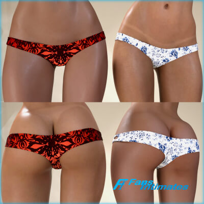 Fans Intimates Panties for Genesis 8 Female and Genesis 9 by Causam3D