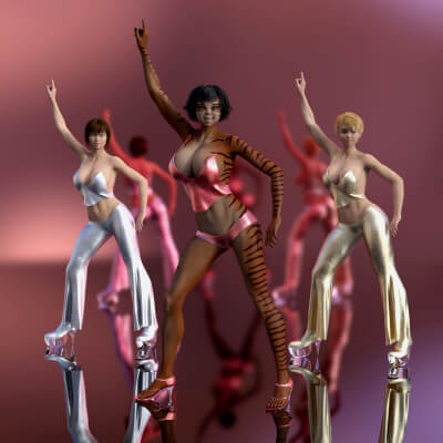 Fever Sexy Dance Costume Bundle for Genesis 8 Female