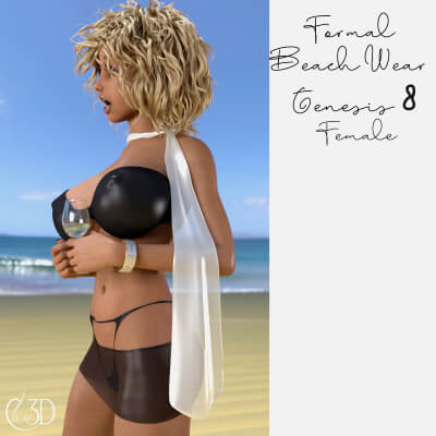 Formal Beach Wear Bikini for Genesis 8 Female