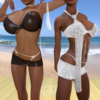 Formal Beach Wear Bikini for Genesis 9 by Causam3D