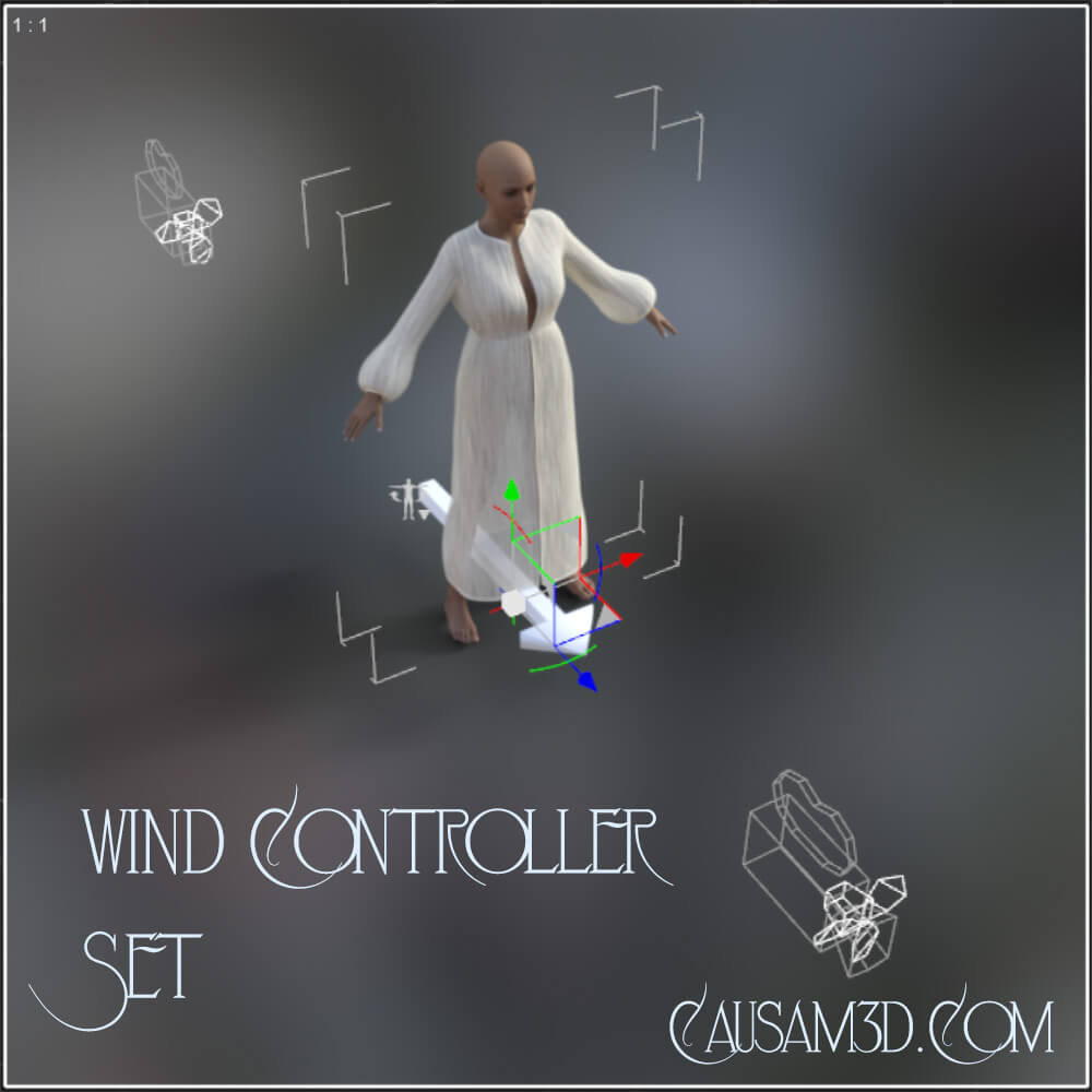 Wind Controller Subset for dForce Wind Node - Free Daz Content by Causam3D