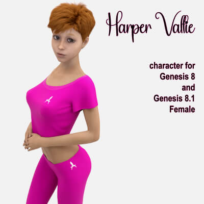 Harper Vallie Character for DAZ Studio Genesis 8 Female