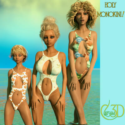Holy Monokini Swimsuit for Genesis 8 Female