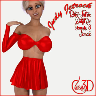 Judy Jetrock Retro-Future Outfit for DAZ Genesis 8 Female