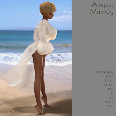 Anemoi Makrys Sheer dForce Dress for Genesis 8 Female