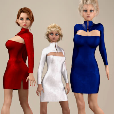 Nehru Business Dress for Daz Studio Genesis 8 and 8.1 Female by Causam3D