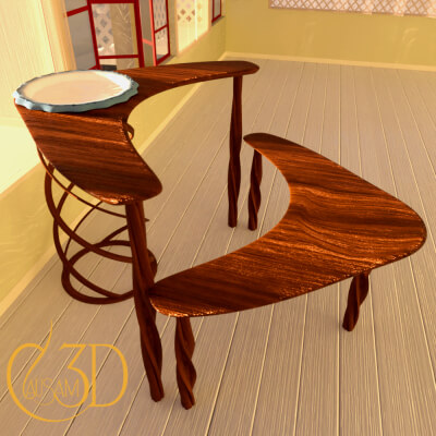 Old Fashioned Wash Basin Set for DAZ Studio by Causam3D