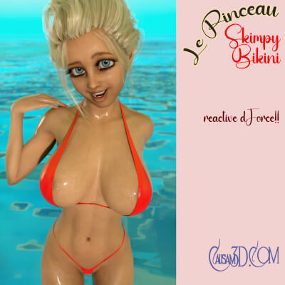 Le Pinceau Reactive dForce French Cut Bikini for G8 Female by Causam3D