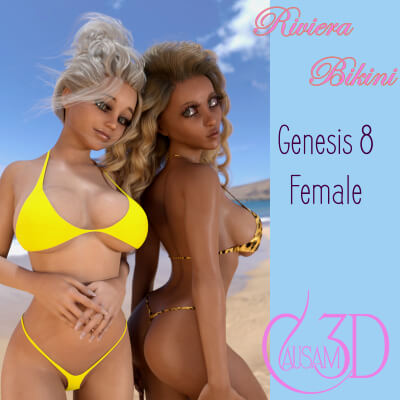 Riviera Bikini for Daz Studio Genesis 8 Female by Causam3D